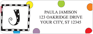 Polka Dotted Monogram Address Labels